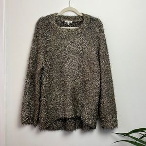 Oversized Fluffy Golden Sweater by Silence + Noise